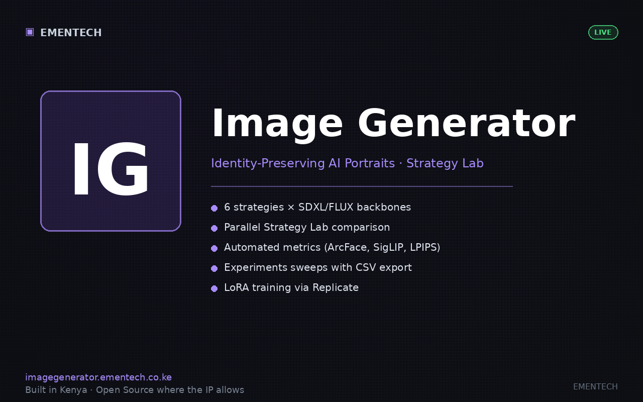 Image Generator live product screenshot